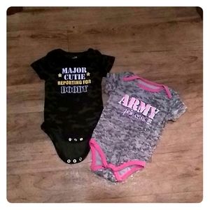 2 camo onesies